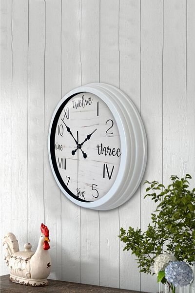 Kasva Concept Gift 40 cm White Metal Math Wall Clock