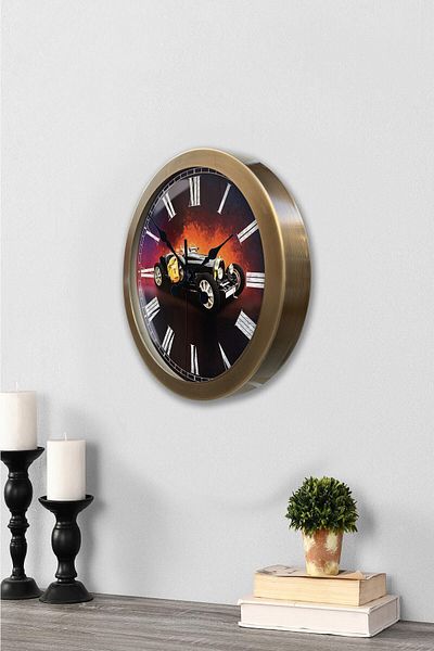 Kasva Concept Gift 36 cm Antique Metal Car Wall Clock