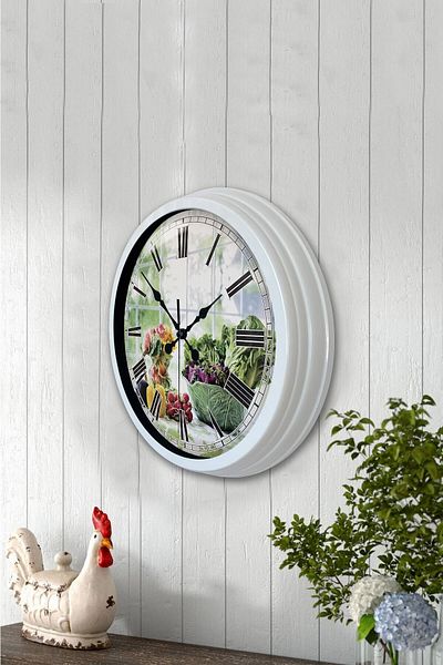 Kasva Concept 40 cm White Metal Kitchen Wall Clock
