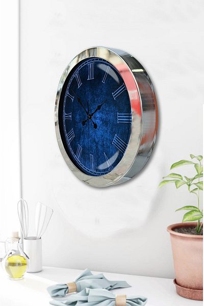 Kasva Concept Gift 36 cm Chrome Metal New Tone Wall Clock