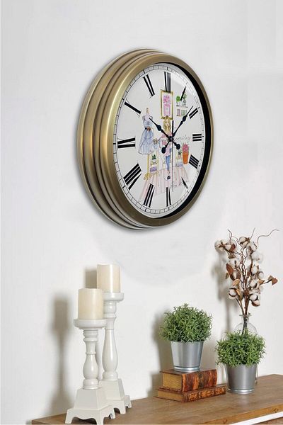 Kasva Concept 40 Cm Tumbled Metal Tailor Wall Clock