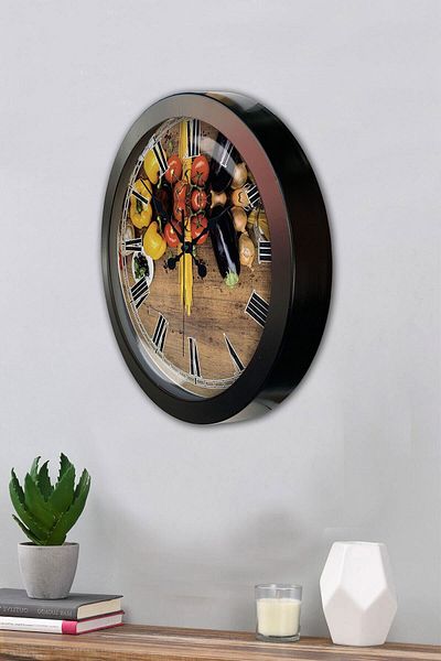Kasva Concept Gift 36 cm Black Metal Kitchen Wall Clock