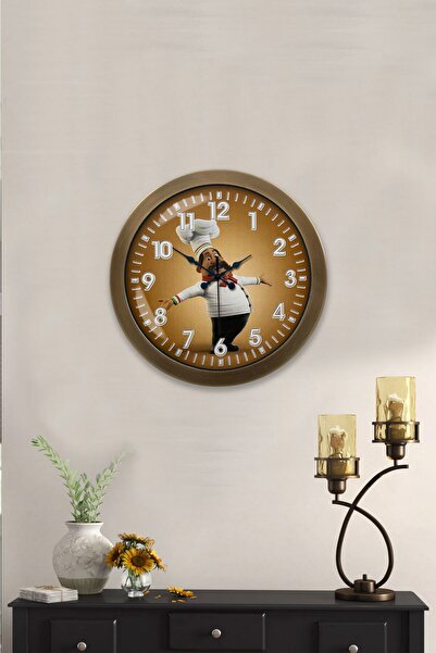 Kasva Concept ساعة حائط مطبخ معدنية عتيقة مقاس 36 سم