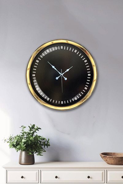 Kasva Concept Gift 40 cm Gold Metal Numerous Wall Clock
