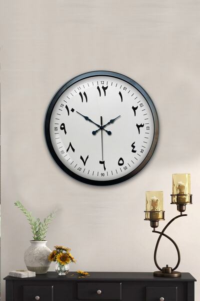 Kasva Concept ساعة حائط على شكل دماغ معدني أسود مقاس 40 سم