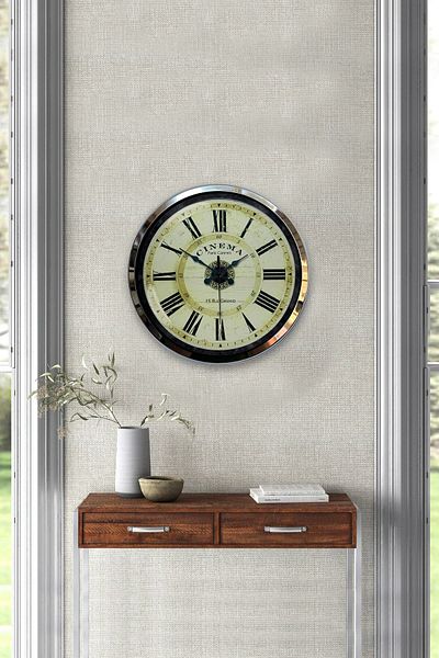 Kasva Concept Gift 40 cm Chrome Metal Cinema Wall Clock