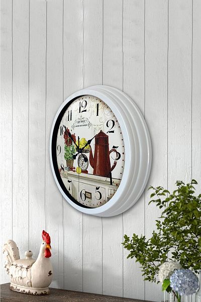 Kasva Concept 40 cm White Metal Kitchen Wall Clock