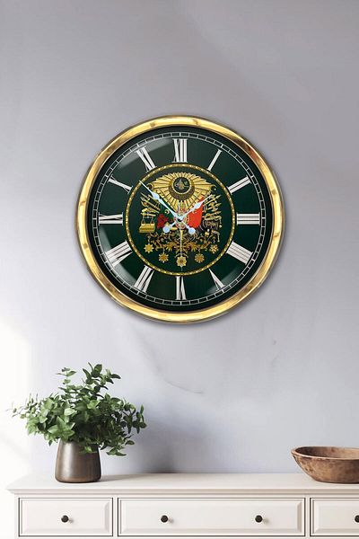 Kasva Concept 40 cm Gold Metal Ottoman Empire Wall Clock