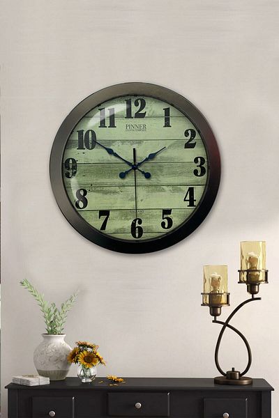 Kasva Concept Gift 36 cm Black Metal Decorative Wall Clock
