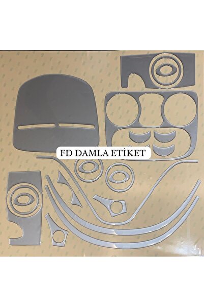 FD Damla Etiket Fiat Doblo D1 D2 2001-2012 تصميم مخصص باللون الرمادي الفضي - ...