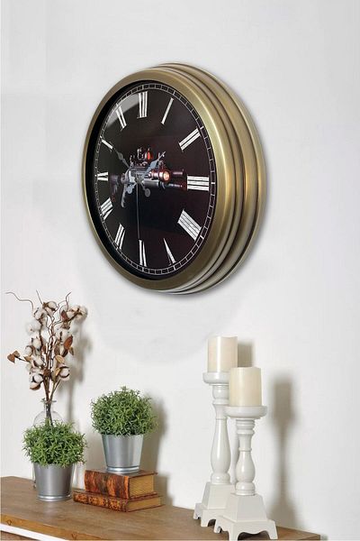 Kasva Concept 40 cm Antique Metal Gun Wall Clock