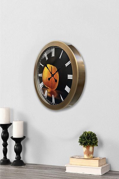 Kasva Concept Gift 36 cm Antique Metal Apple Wall Clock