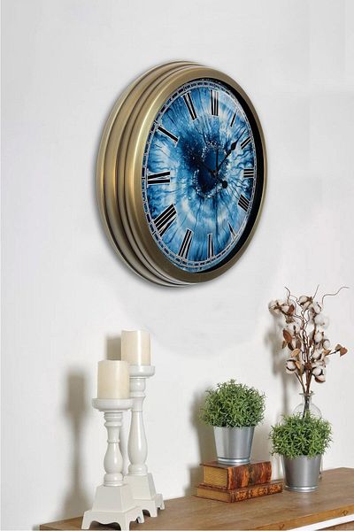 Kasva Concept Gift 40 cm Antique Metal Eye Wall Clock
