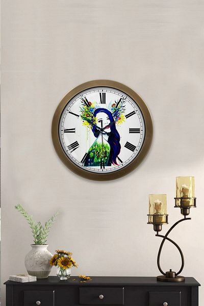 Kasva Concept 36 cm Tumbled Metal Modern Art Wall Clock