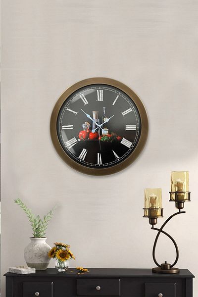 Kasva Concept Gift 36 cm Antique Metal Kitchen Wall Clock