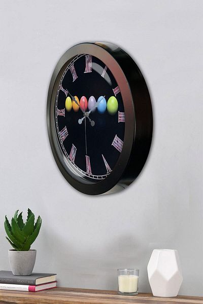 Kasva Concept Gift 36 cm Black Metal Egg Wall Clock