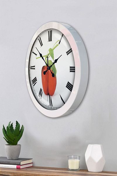 Kasva Concept Gift 36 cm White Metal Kitchen Wall Clock