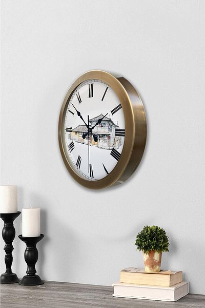 Kasva Concept Gift 36 cm Antique Metal Vintage Home Wall Clock