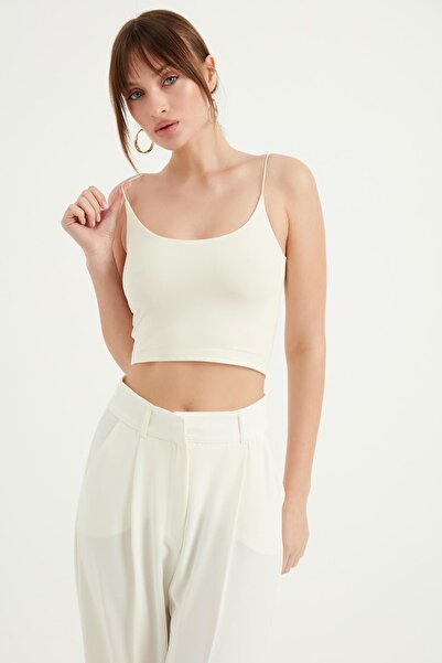 SUBU TASARIM Off-White Thin Strap Crop - Μοντέλο 2010
