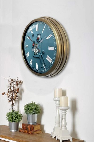 Kasva Concept 40 cm Tumbled Metal Kitchen Wall Clock
