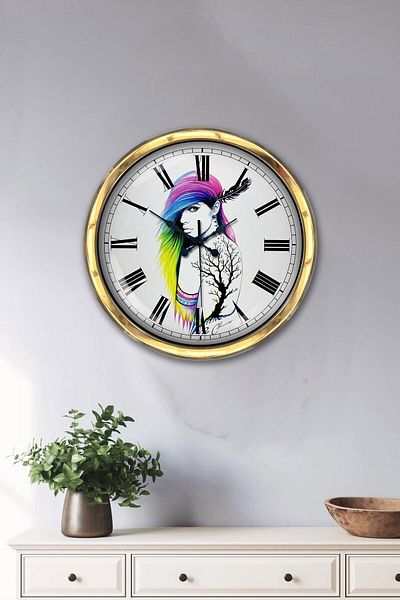 Kasva Concept Gift 40 cm Gold Metal Character Wall Clock