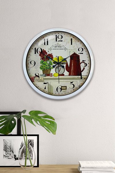 Kasva Concept 40 cm White Metal Kitchen Wall Clock