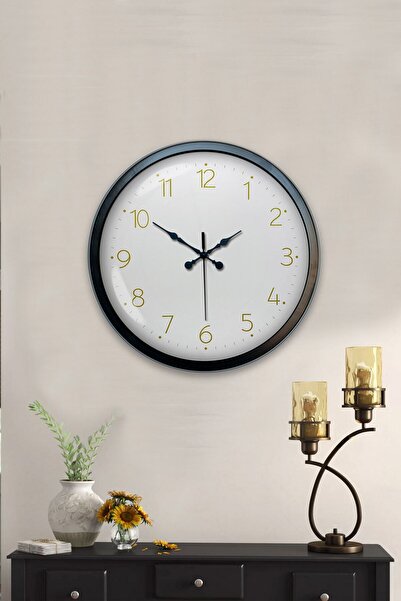 Kasva Concept ساعة حائط لا كيس دي بابيل معدنية سوداء مقاس 40 سم