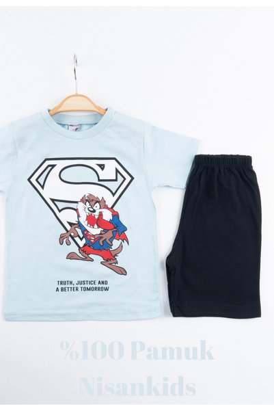 Nisankids Set de vară pentru bebeluși cu imprimeu tasmanian pentru băieți, tr...