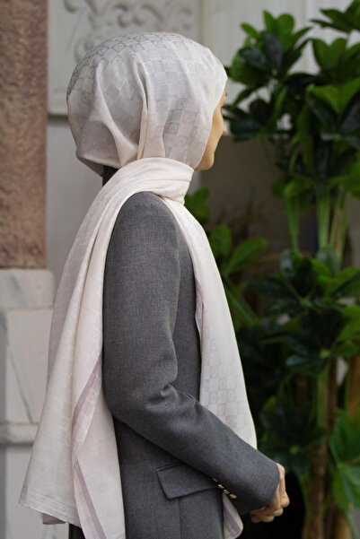 Vissona 57% MĂTASE 43% BUMBAC ȘAL CU MODEL MONOGRAMĂ, CULOARE NEGRU - GRI, 70...