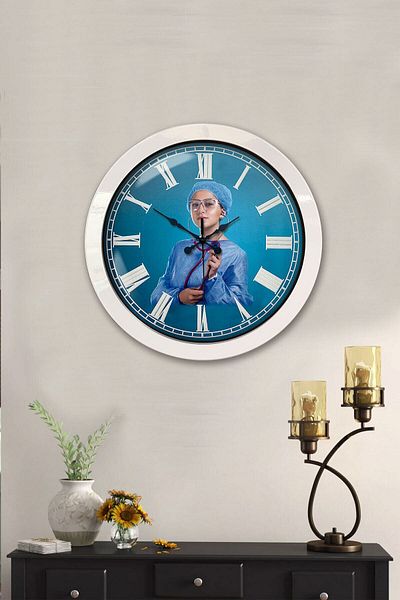 Kasva Concept Gift 36 cm White Metal Nurse Wall Clock