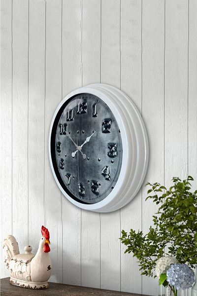 Kasva Concept Gift 40 cm White Metal Iron Wall Clock