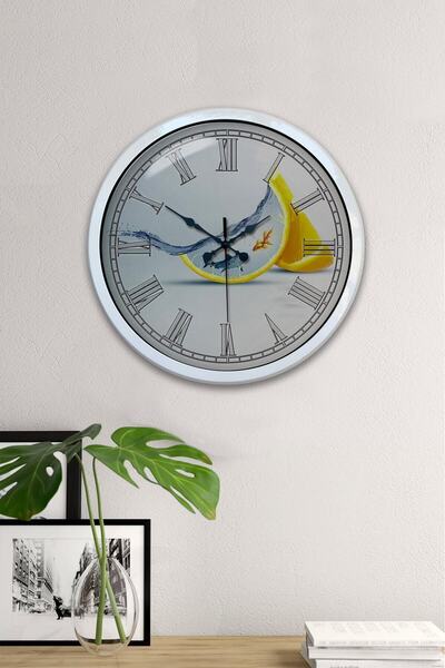 Kasva Concept هدية ساعة حائط مطبخ معدنية بيضاء مقاس 40 سم