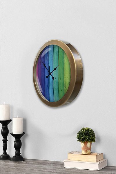 Kasva Concept Gift 36 cm Antique Metal Rainbow Wall Clock