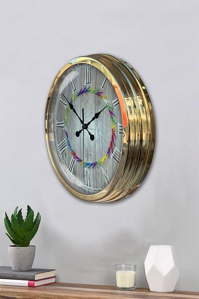 Kasva Concept Gift 40 cm Gold Metal Cool Wall Clock