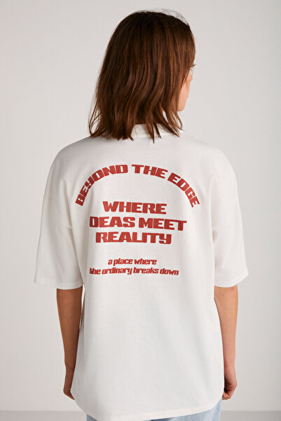 CONSTRAİN GİYELİMİXTR Γυναικείο - Μπλουζάκι με στάμπα εκρού/κόκκινο