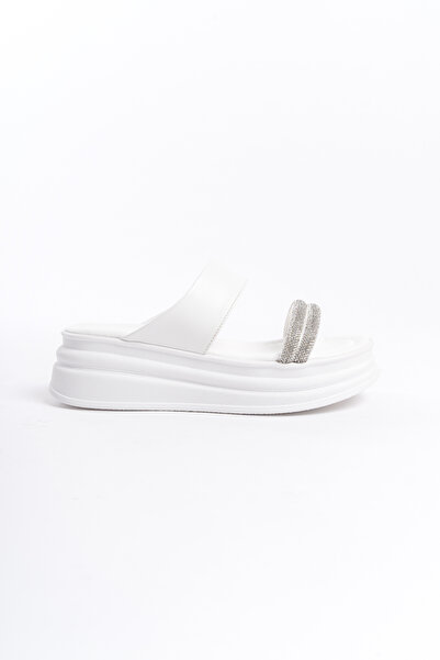 MARSEDO Dublin Women's - Double Banded and Stone Detailed Open Toe Daily Slippers