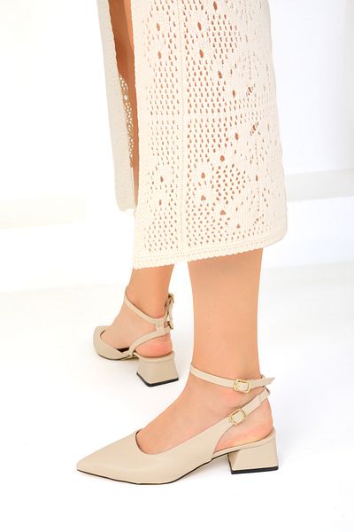 SOHO Beige Women's Classic Heeled Shoes 19107