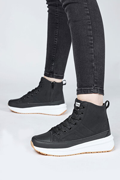 Jump 28769 Fermuarlı Siyah Kadın Bot