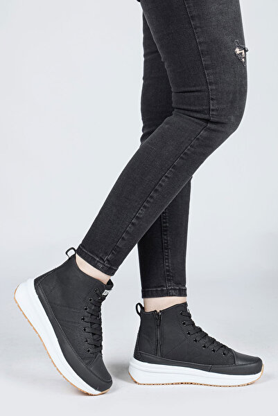 Jump 28769 Fermuarlı Siyah Kadın Bot
