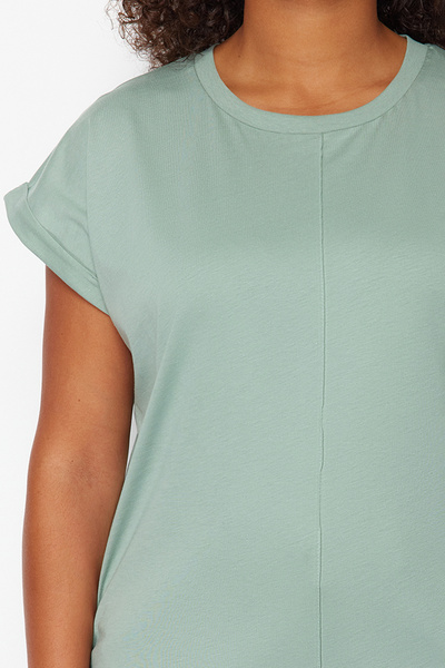 Trendyol Curve М'ятна блузка з бавовни 100 з більш стійким стібком TBBSS24AF00087