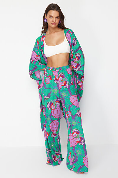 Trendyol Collection Ethnic Patterned Woven Beach Pants - Tbess24Pl00018