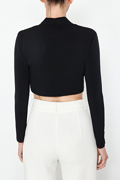 Edit by Trendyol Black Oversize Knitted Blouse TWOSS24BZ00611