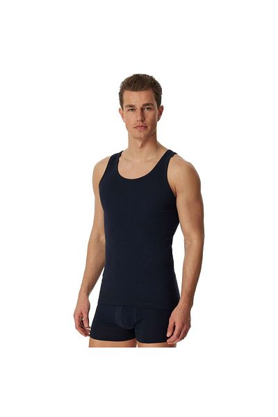 Schiesser Herren Unterhemd 2er Pack - ärmellos, Cotton Essentials, Feinripp