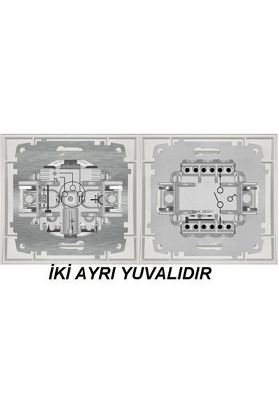 ELBİ Zena Black Double Set - Grounded Socket and Frame