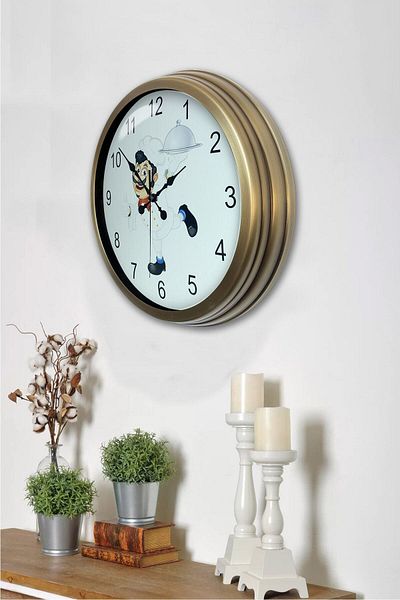 Kasva Concept 40 cm Antique Metal Kitchen Cooking Wall Clock