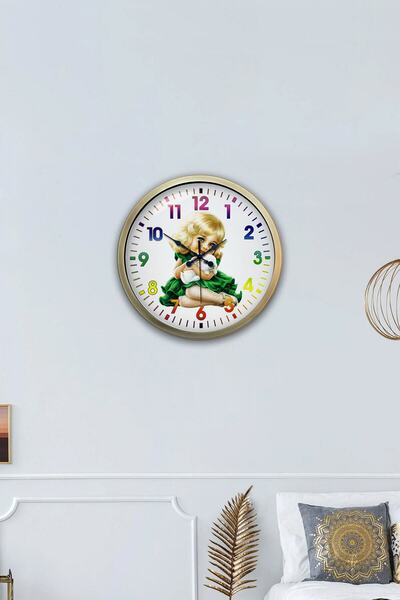 Kasva Concept هدية ساعة حائط معدنية عتيقة للأطفال مقاس 40 سم