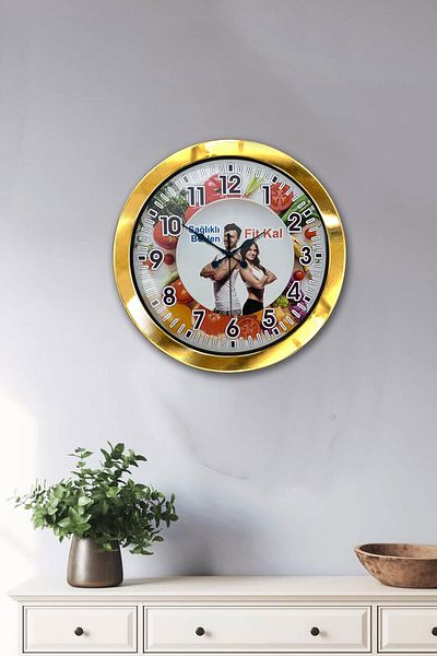 Kasva Concept Gift 36 cm Gold Metal Dietician Wall Clock