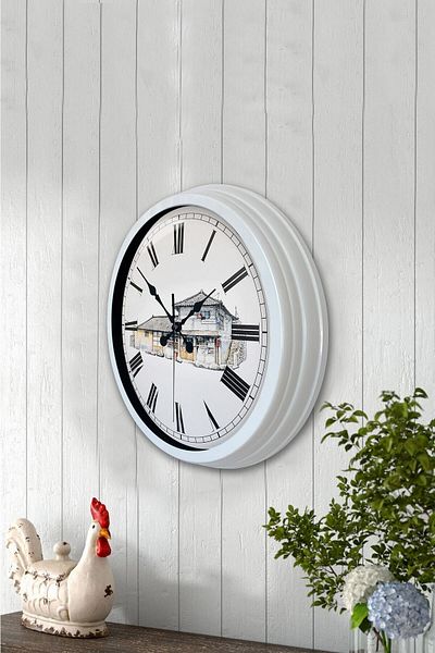 Kasva Concept 40 cm White Metal Vintage Home Wall Clock