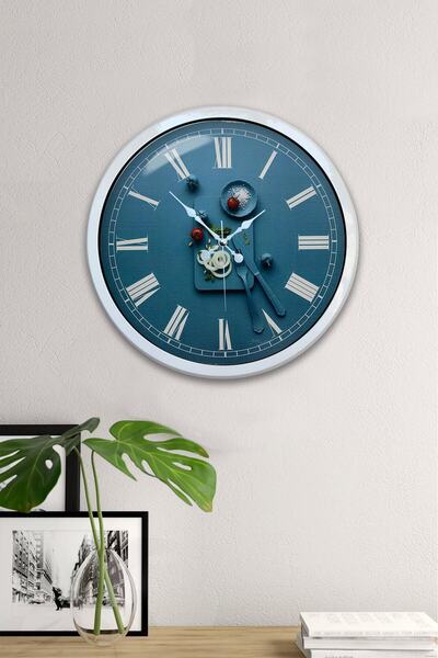 Kasva Concept هدية ساعة حائط مطبخ معدنية بيضاء مقاس 40 سم