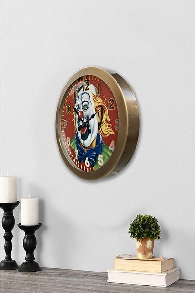 Kasva Concept Antique Metal Clown Wall Clock 36 cm
